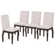 Ensemble de 4 chaises de salle à manger en bois espresso rembourrées