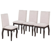 Ensemble de 4 chaises de salle à manger en bois espresso rembourrées