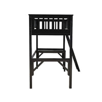 Lit mezzanine double d'étude en bois Levi