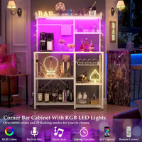Étagère de Boulanger avec Prise de Courant et Guirlandes Lumineuses LED, Étagère de Rangement pour Cuisine