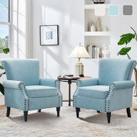 Lot de 2 fauteuils d'appoint classiques rembourrés