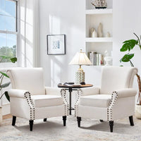 Lot de 2 fauteuils d'appoint classiques rembourrés