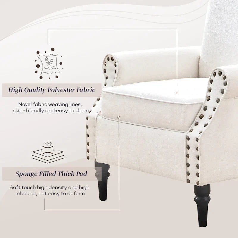 Lot de 2 fauteuils d'appoint classiques rembourrés