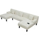 Canapés modulaires Moasis en forme de U en chenille, canapé modulaire moderne - 45,6L x 106,3P x 26,7H