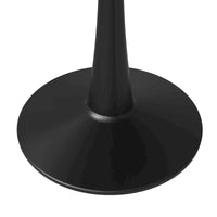 Table à manger ronde LeisureMod Bristol 40 pouces pour 4 avec plateau en bois MDF et base en acier noir pour cuisine et salle à manger