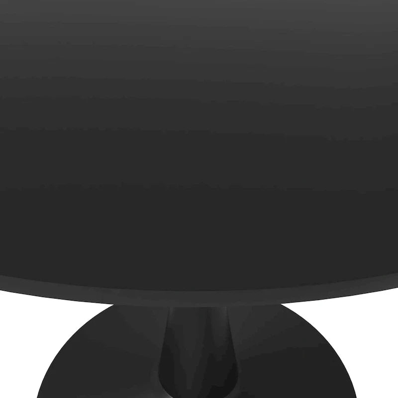 Table à manger ronde LeisureMod Bristol 40 pouces pour 4 avec plateau en bois MDF et base en acier noir pour cuisine et salle à manger