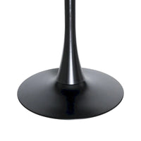 Table à manger ronde LeisureMod Bristol 40 pouces pour 4 avec plateau en bois MDF et base en acier noir pour cuisine et salle à manger