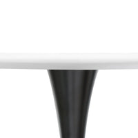 Table à manger ronde LeisureMod Bristol 40 pouces pour 4 avec plateau en bois MDF et base en acier noir pour cuisine et salle à manger