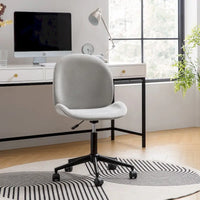 Chaise de bureau moderne Ines pivotante à 360 degrés sans accoudoirs avec base en métal par HULALA HOME