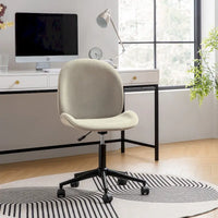 Chaise de bureau moderne Ines pivotante à 360 degrés sans accoudoirs avec base en métal par HULALA HOME