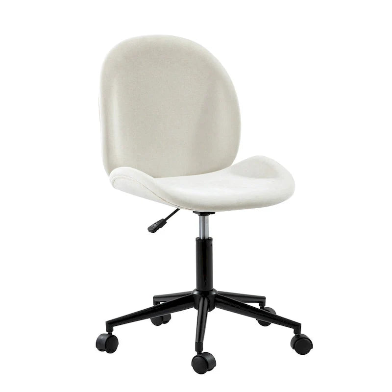 Chaise de bureau moderne Ines pivotante à 360 degrés sans accoudoirs avec base en métal par HULALA HOME