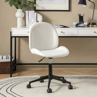 Chaise de bureau moderne Ines pivotante à 360 degrés sans accoudoirs avec base en métal par HULALA HOME