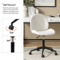 Chaise de bureau moderne Ines pivotante à 360 degrés sans accoudoirs avec base en métal par HULALA HOME