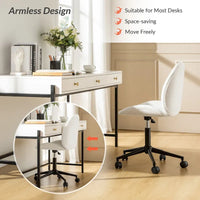 Chaise de bureau moderne Ines pivotante à 360 degrés sans accoudoirs avec base en métal par HULALA HOME