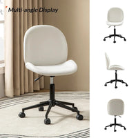 Chaise de bureau moderne Ines pivotante à 360 degrés sans accoudoirs avec base en métal par HULALA HOME