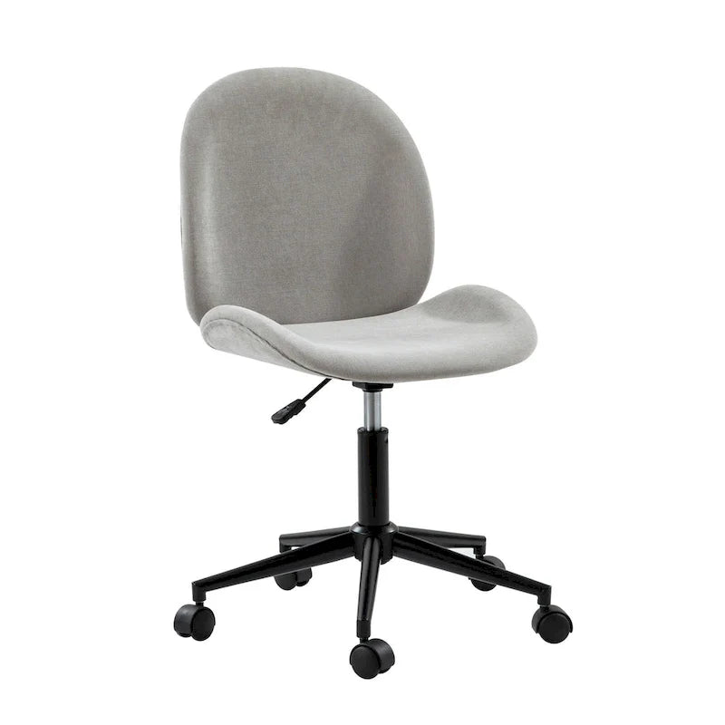 Chaise de bureau moderne Ines pivotante à 360 degrés sans accoudoirs avec base en métal par HULALA HOME