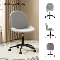 Chaise de bureau moderne Ines pivotante à 360 degrés sans accoudoirs avec base en métal par HULALA HOME