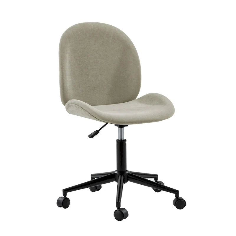 Chaise de bureau moderne Ines pivotante à 360 degrés sans accoudoirs avec base en métal par HULALA HOME