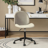 Chaise de bureau moderne Ines pivotante à 360 degrés sans accoudoirs avec base en métal par HULALA HOME