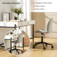 Chaise de bureau moderne Ines pivotante à 360 degrés sans accoudoirs avec base en métal par HULALA HOME