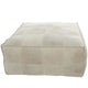 Pouf carré bas en cuir avec motifs patchwork - Marron, Gris ou Marron foncé - Roche River Decor