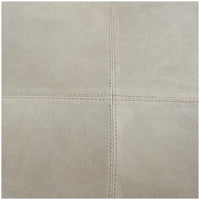 Pouf carré bas en cuir avec motifs patchwork - Marron, Gris ou Marron foncé - Roche River Decor