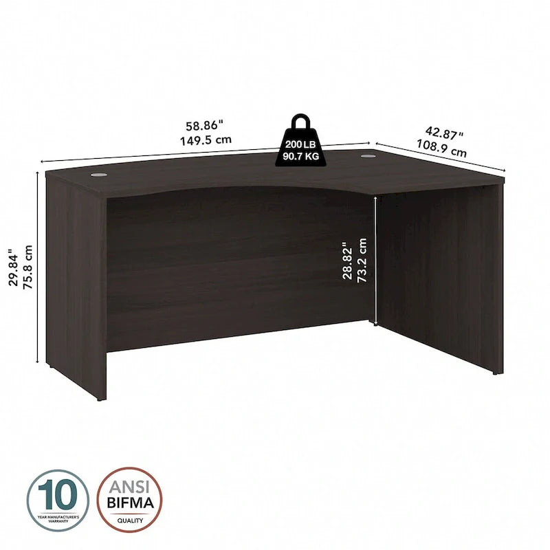 Coque de bureau en L droite Studio C 60W par Bush Business Furniture
