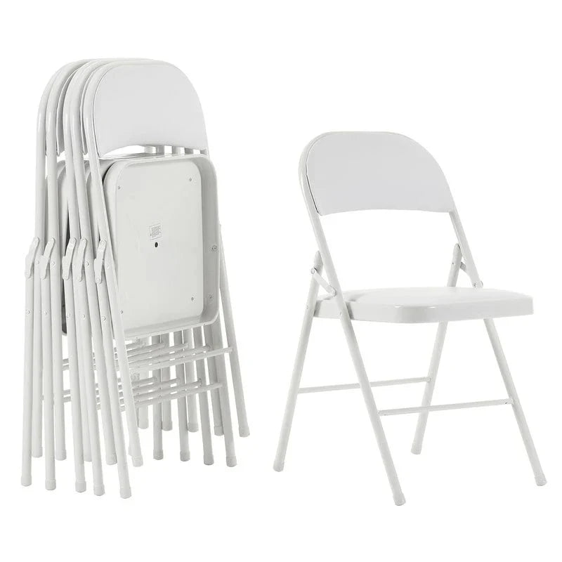 Chaises pliantes élégantes en fer et PVC pour conventions et expositions Blanches