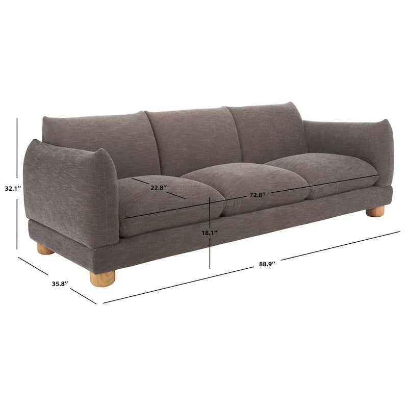 Canapé Marysa en tissu haute performance SAFAVIEH Couture - 89Wx36Dx32H