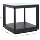 SAFAVIEH Couture Benecarlo Table d'appoint avec plateau en verre - 22x22x21 po