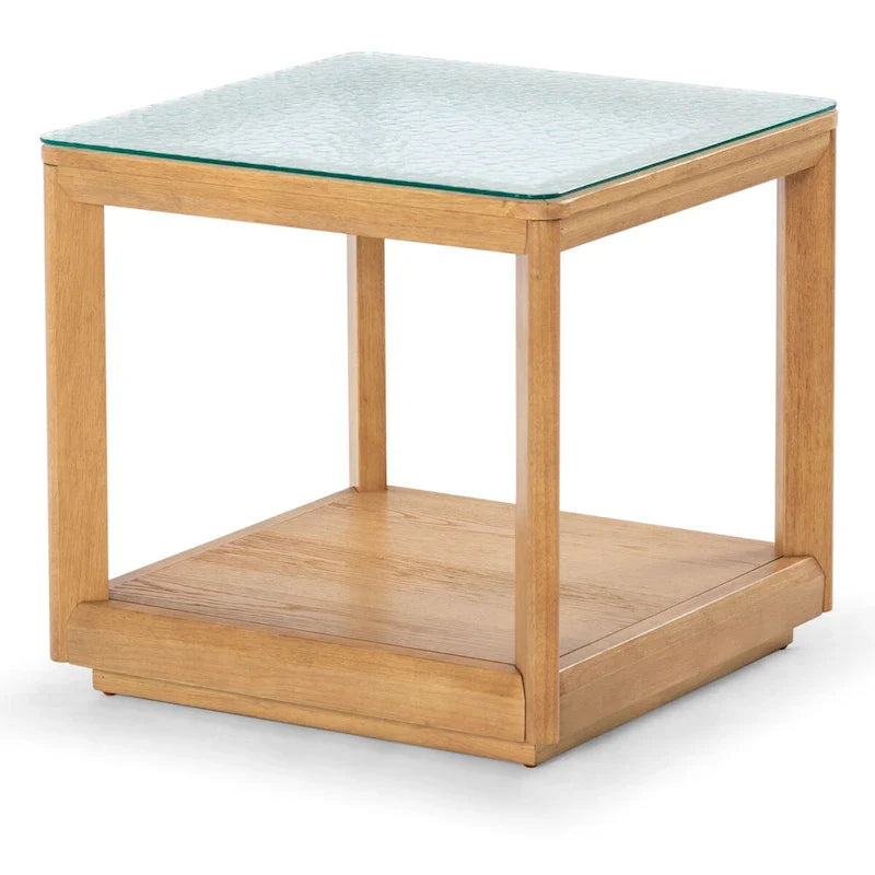 SAFAVIEH Couture Benecarlo Table d'appoint avec plateau en verre - 22x22x21 po