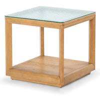 SAFAVIEH Couture Benecarlo Table d'appoint avec plateau en verre - 22x22x21 po