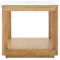 SAFAVIEH Couture Benecarlo Table d'appoint avec plateau en verre - 22x22x21 po