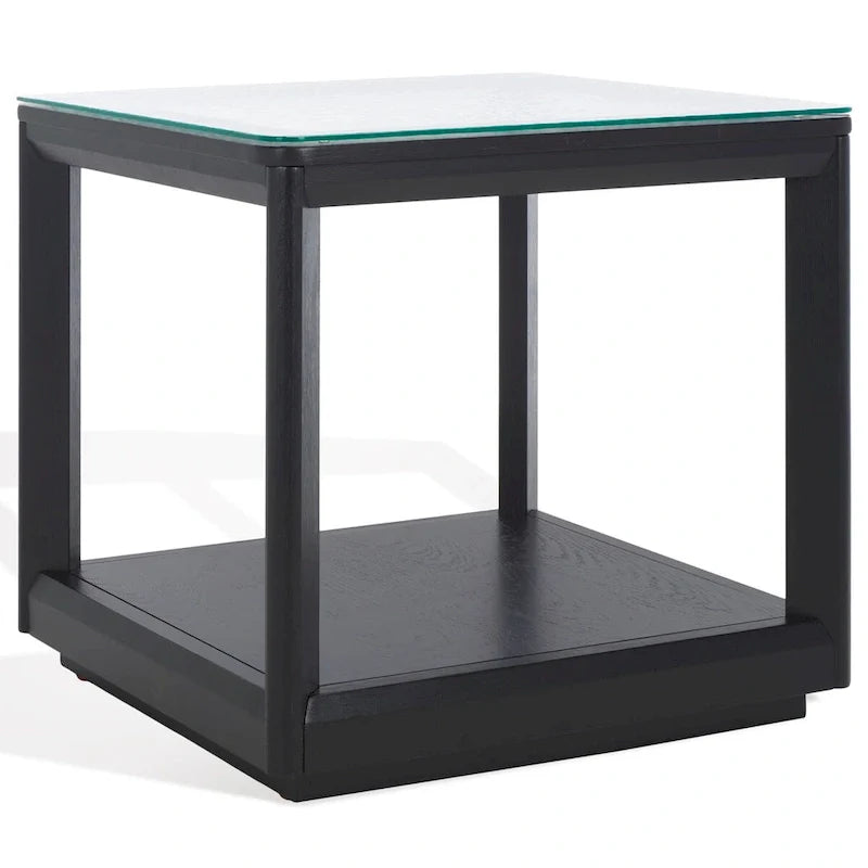 SAFAVIEH Couture Benecarlo Table d'appoint avec plateau en verre - 22x22x21 po