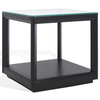 SAFAVIEH Couture Benecarlo Table d'appoint avec plateau en verre - 22x22x21 po