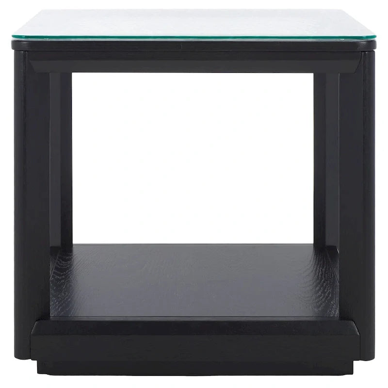 SAFAVIEH Couture Benecarlo Table d'appoint avec plateau en verre - 22x22x21 po