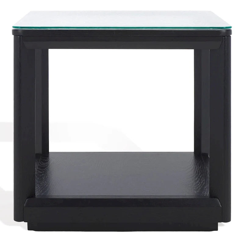 SAFAVIEH Couture Benecarlo Table d'appoint avec plateau en verre - 22x22x21 po