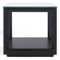 SAFAVIEH Couture Benecarlo Table d'appoint avec plateau en verre - 22x22x21 po