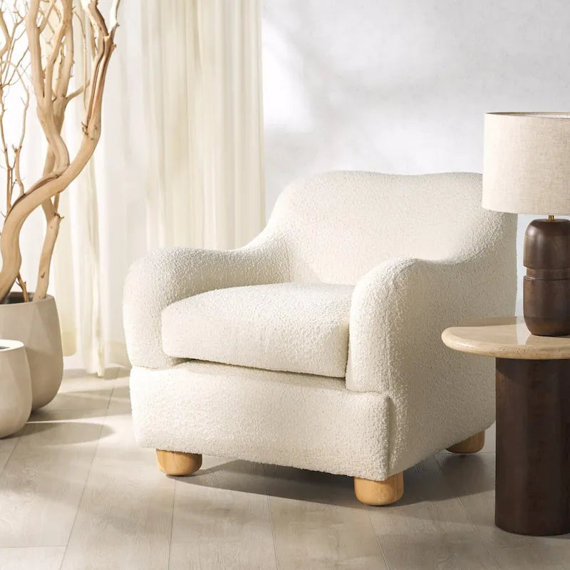 Fauteuil d'appoint SAFAVIEH Couture Dyanna Boucle - 33Lx35Px30H