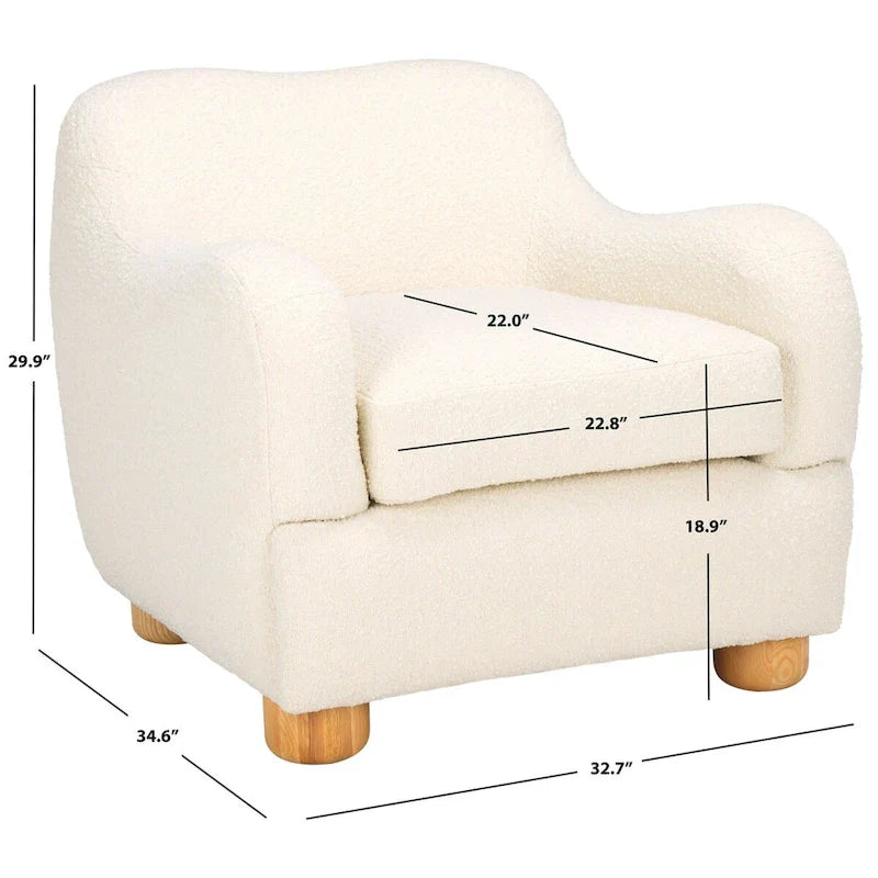 Fauteuil d'appoint SAFAVIEH Couture Dyanna Boucle - 33Lx35Px30H