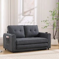 Canapé Futon Rembourré Oaks Aura avec Canapé-Lit Escamotable, Choix Multicolore, Causeuse Capitonnée Pliable avec Porte-Gobelet