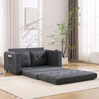 Canapé Futon Rembourré Oaks Aura avec Canapé-Lit Escamotable, Choix Multicolore, Causeuse Capitonnée Pliable avec Porte-Gobelet
