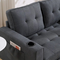 Canapé Futon Rembourré Oaks Aura avec Canapé-Lit Escamotable, Choix Multicolore, Causeuse Capitonnée Pliable avec Porte-Gobelet
