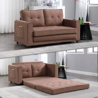 Canapé Futon Rembourré Oaks Aura avec Canapé-Lit Escamotable, Choix Multicolore, Causeuse Capitonnée Pliable avec Porte-Gobelet