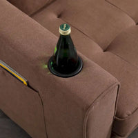 Canapé Futon Rembourré Oaks Aura avec Canapé-Lit Escamotable, Choix Multicolore, Causeuse Capitonnée Pliable avec Porte-Gobelet