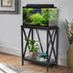Meuble pour aquarium Aquatic Fundamentals de 20 gallons en acier noir avec cadre en X