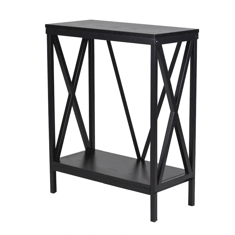 Meuble pour aquarium Aquatic Fundamentals de 20 gallons en acier noir avec cadre en X