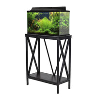 Meuble pour aquarium Aquatic Fundamentals de 20 gallons en acier noir avec cadre en X