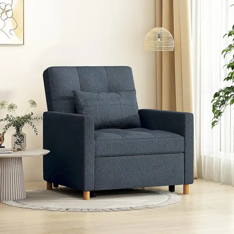 AECOJOY - Fauteuil convertible 3 en 1 avec coussin et dossier inclinable