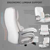 Chaise de bureau de direction Bossin grande taille et forte, 500 lb, avec support lombaire réglable, chaise ergonomique en cuir PU à dossier haut pour ordinateur